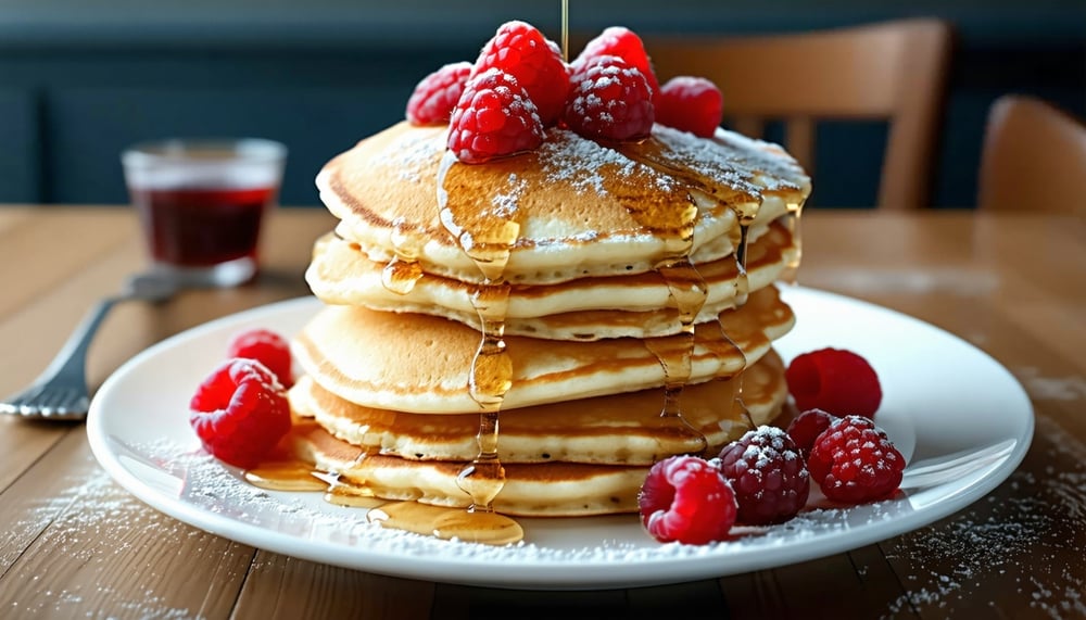 A delicious stack of pancakes served at Millie's Pancake Haus A delicious stack of pancakes served at Millie's Pancake Haus